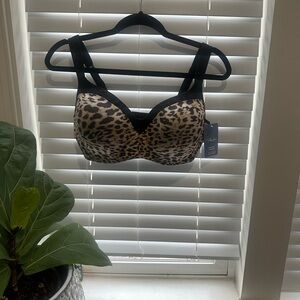 Playtex Leopard Print Bra with Black Straps
